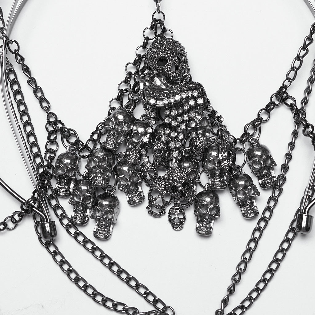 Punk Rave Nicandra Gothic Skull Crown | Metal Halo with 3D Gemstones