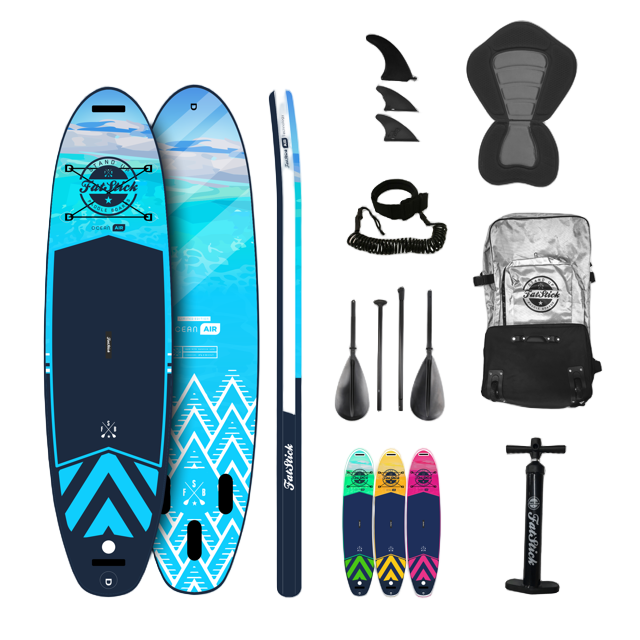 FatStick Pure Art 10'6 Inflatable Stand Up Paddle Board SUP Kayak Package