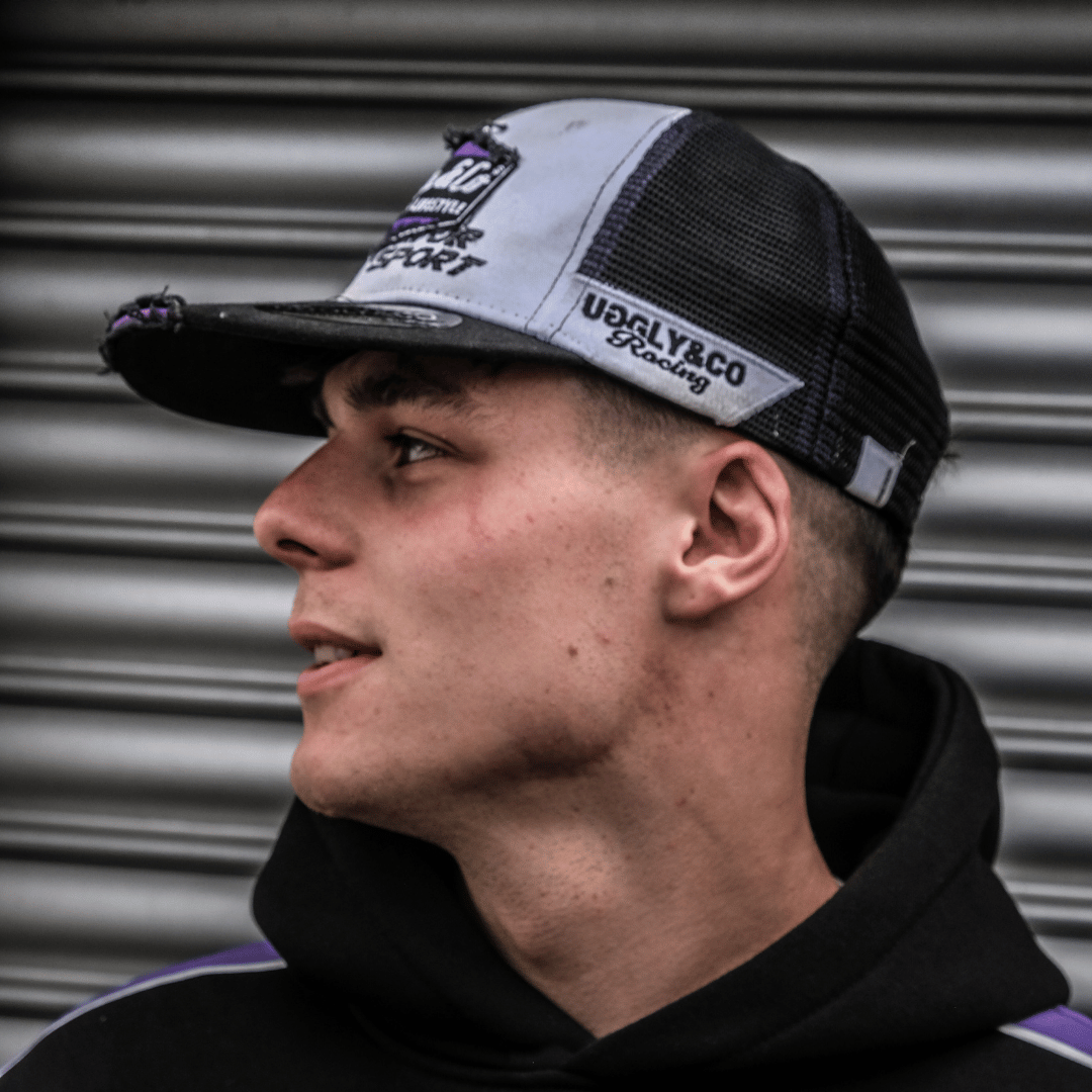 Uggly and Co x JDM Racing Purple Diamond Trucker Hat - Motorsport Cap