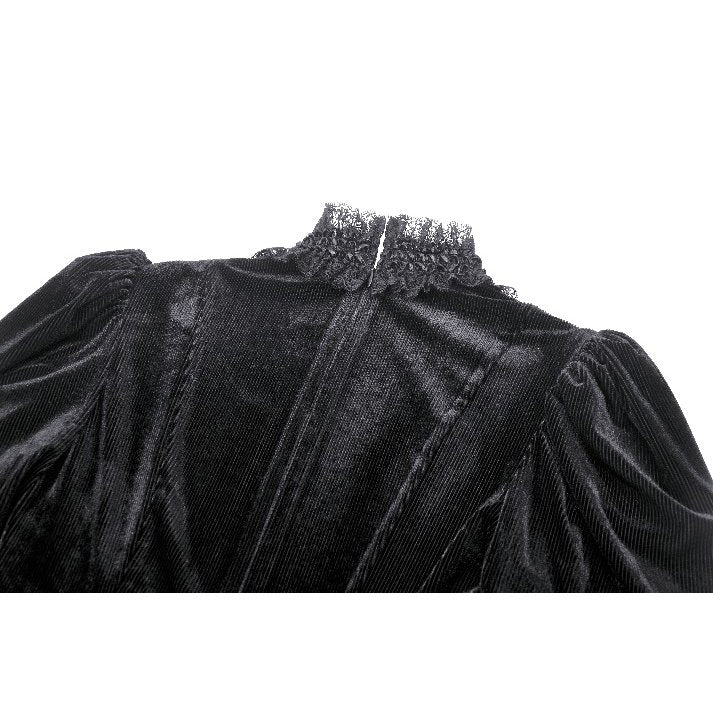 Dark in Love Inez Gown – Elegant Gothic Velvet and Lace Long Dress