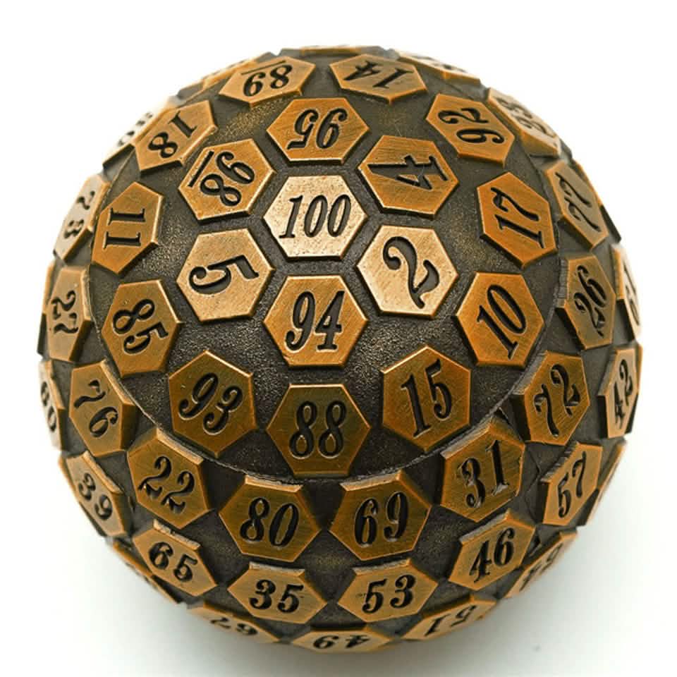 Gold Oracle | Solid Metal Dice | 45MM D100