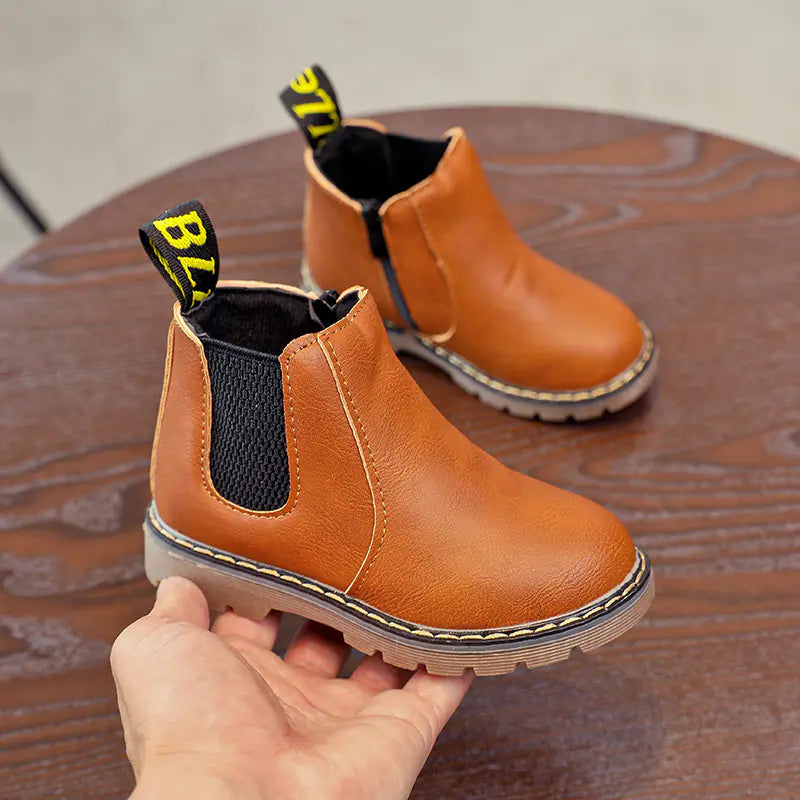 Boys' Short Boots – Non-Slip Children's Martin Boots – Warm & Durable Kids' Footwear