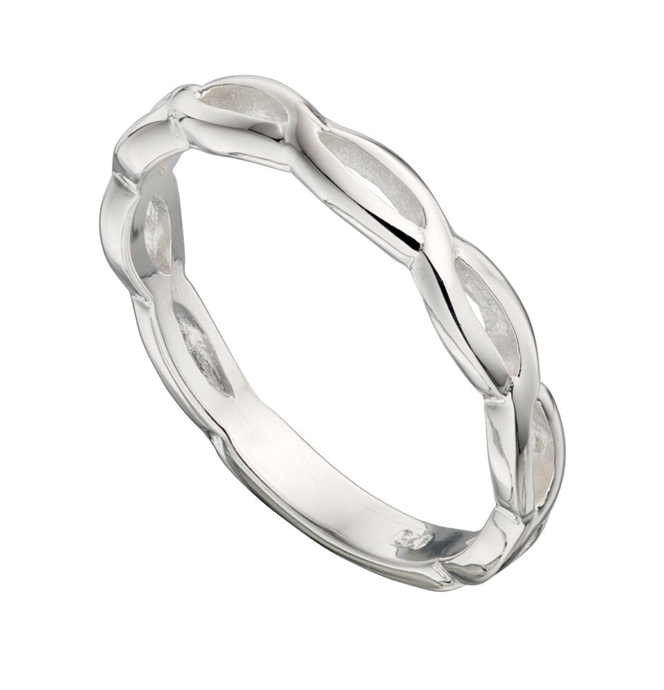 Twisted Pattern Ring in Sterling Silver by Gecko Jewellery Retail