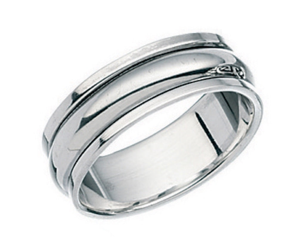 Gecko Jewellery Sterling Silver Rotating Band Ring – Kinetic Fidget Ring