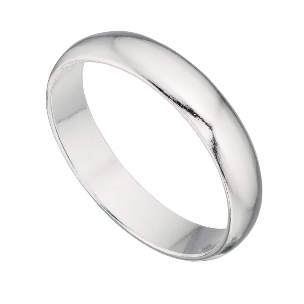 Gecko Jewellery 4mm Curved Band Ring – Plain Finish Engravable Ring