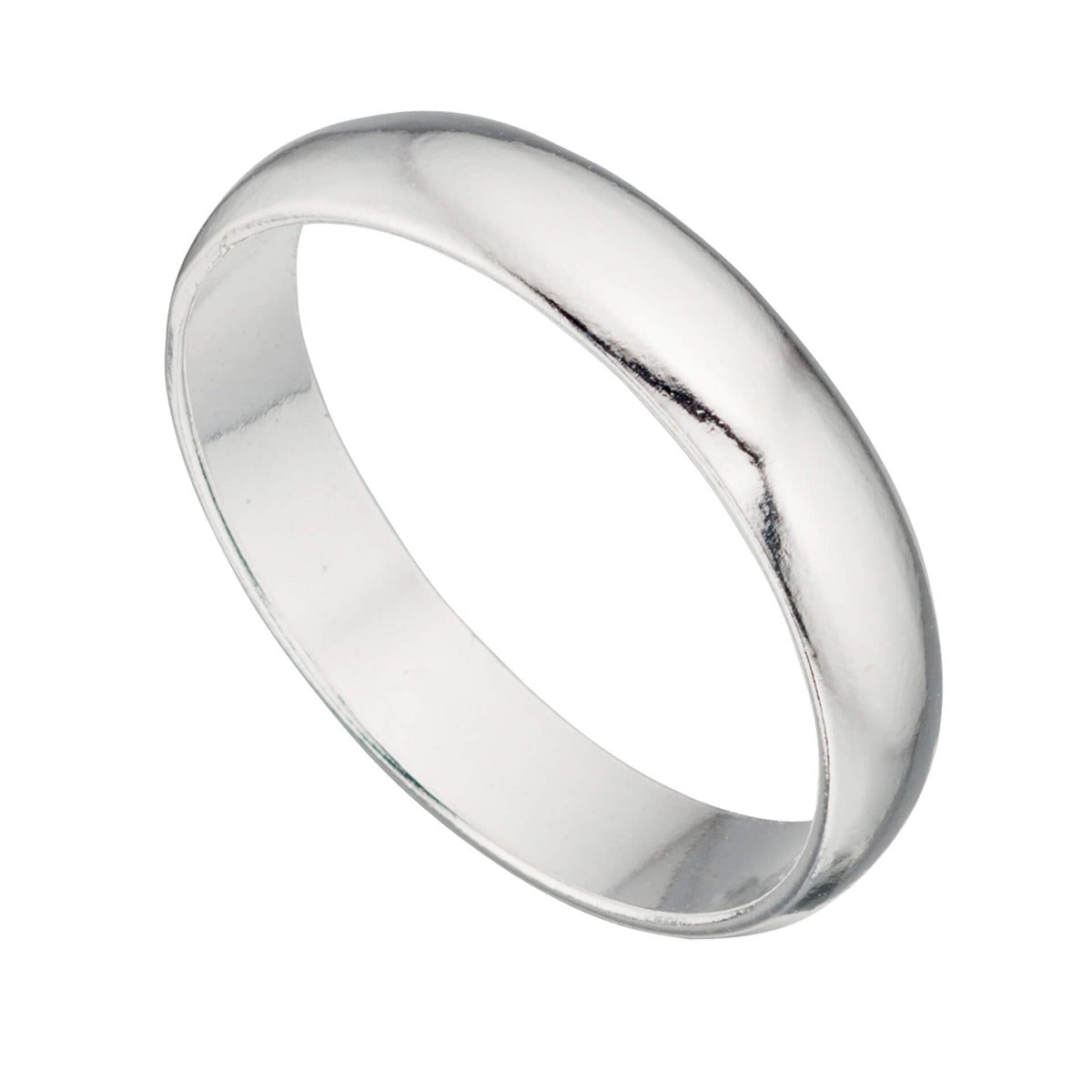 Gecko Jewellery 4mm Curved Band Ring – Plain Finish Engravable Ring