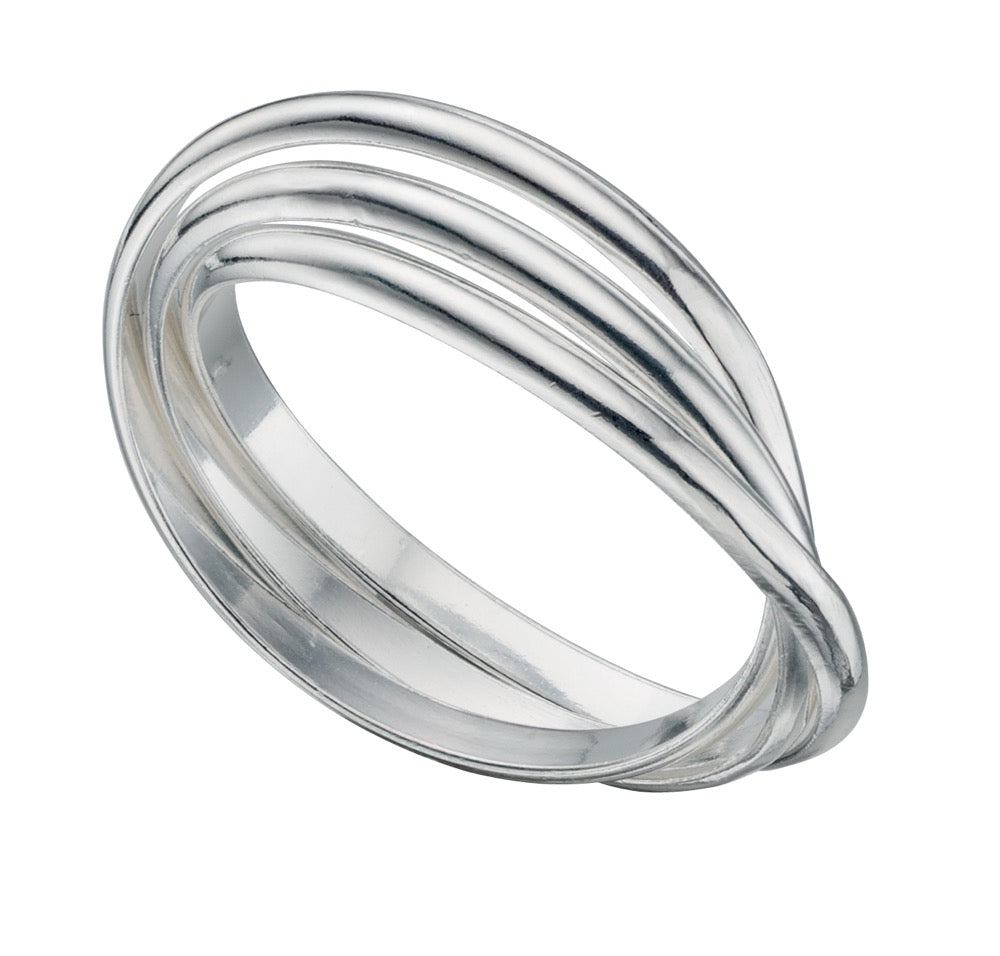 Gecko Jewellery Triple Russian Wedding Ring – Polished Sterling Silver