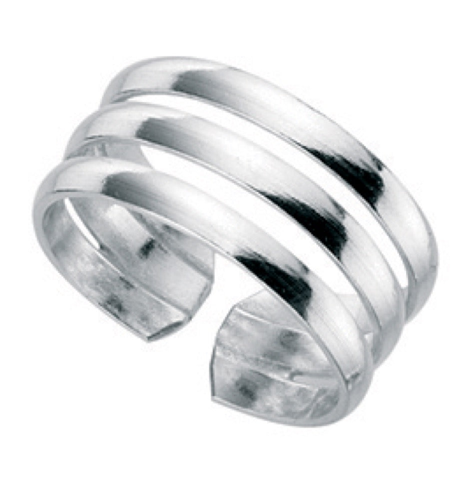 Gecko Jewellery Triple Band Toe Ring – Adjustable Silver Holiday Style