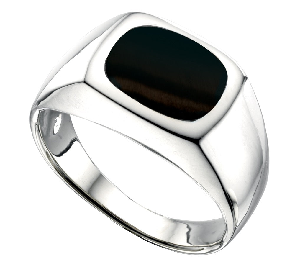 Onyx Signet Ring by Gecko Jewellery – Sterling Silver Statement Ring