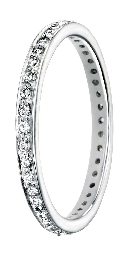 Gecko Jewellery Pave CZ Eternity Ring | Sterling Silver 45 Stone Band