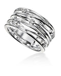 Gecko Jewellery Wrapped Wire Cubic Zirconia Ring in Polished Finish