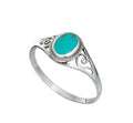 Gecko Jewellery Sterling Silver Oval Imitation Turquoise Statement Ring