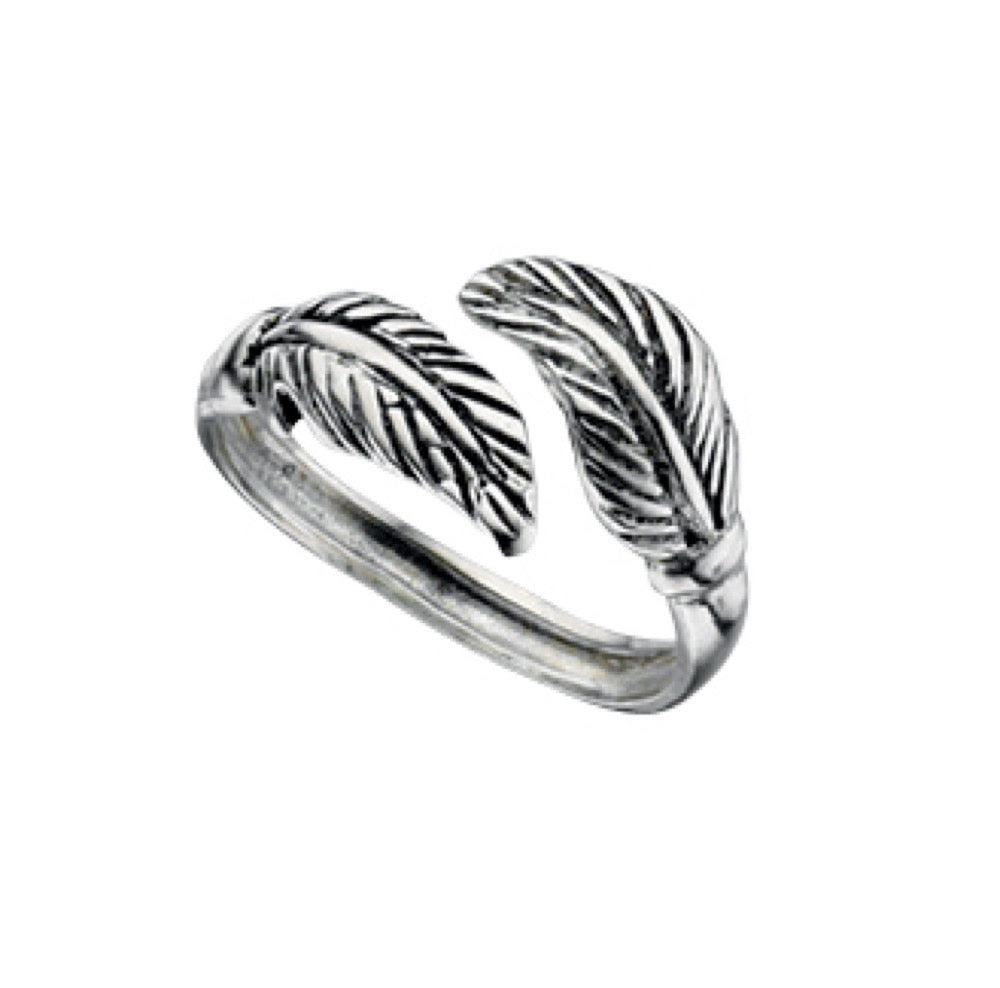 Gecko Jewellery Feather Wrap Around Toe Ring – Adjustable Silver Style