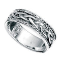 Gecko Jewellery Sterling Silver Plaited Design Oxidised Band Ring