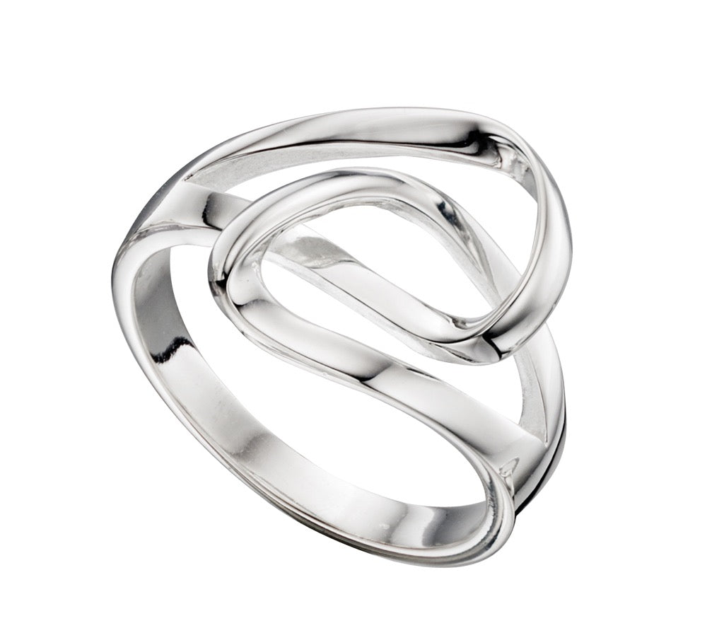 Gecko Jewellery Double Loop Ring – Polished Sterling Silver Band