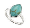 Gecko Jewellery Marquise Imitation Turquoise Ring in Sterling Silver