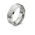 Gecko Jewellery Hammered Textured Ring – Brushed Stainless Steel Band