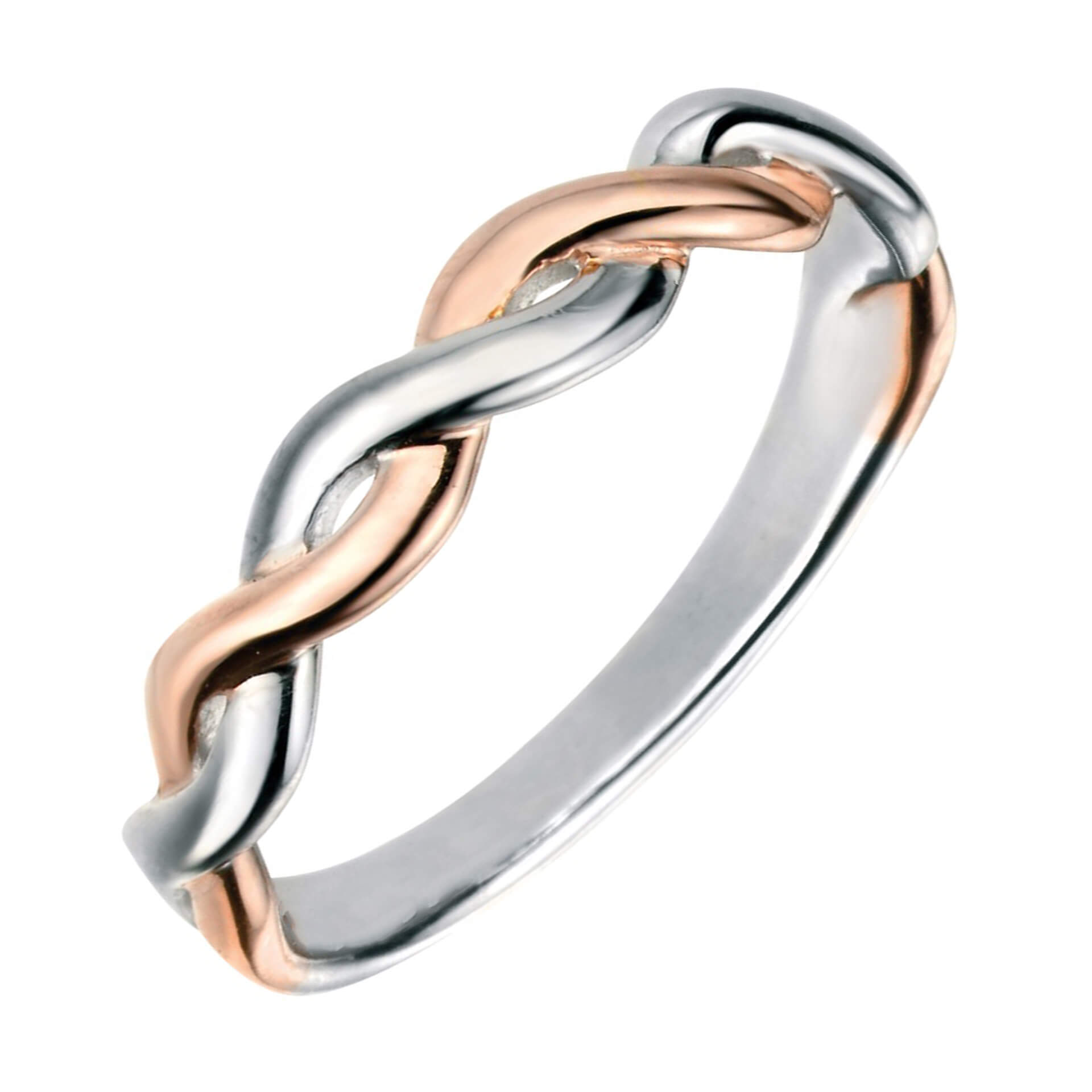 Gecko Jewellery Mixed Twist Ring | Sterling Silver & Rose Gold Plated