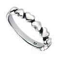Gecko Jewellery Oxidised Multi Heart Ring in Polished Sterling Silver