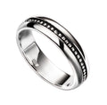 Gecko Jewellery Oxidised Inset Pattern Ring in Sterling Silver