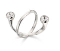Floating Crystal Ring in Silver by Gecko Jewellery – Stackable Style
