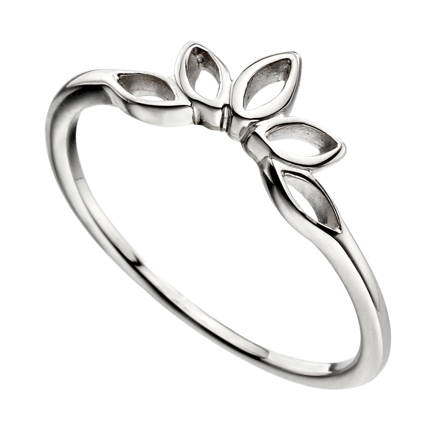 Gecko Jewellery Sterling Silver Open Marquise Stacker Ring for Women