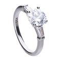 Gecko Jewellery Triple Stone 2.5ct Cubic Zirconia Sterling Silver Ring