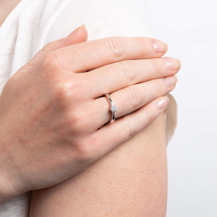 Diamonfire Six Claw Carat Ring | Sterling Silver Zirconia Solitaire