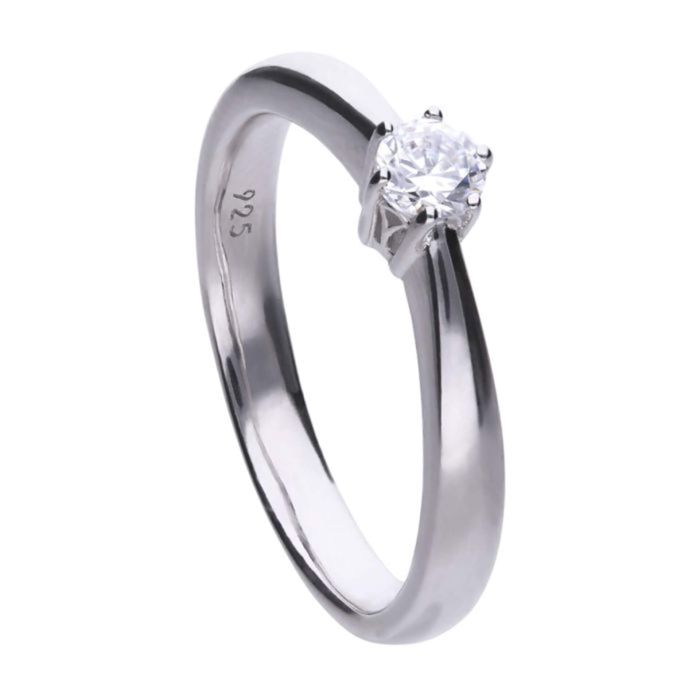 Diamonfire Six Claw Carat Ring | Sterling Silver Zirconia Solitaire
