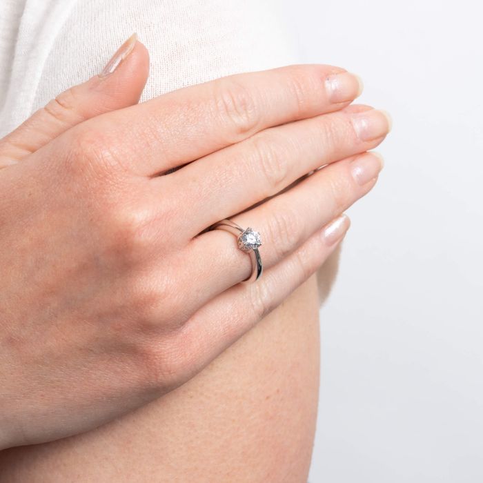 Diamonfire Six Claw Carat Ring | Sterling Silver Zirconia Solitaire