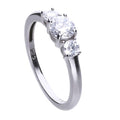 Diamonfire Claw Set Trilogy Ring | Sterling Silver Zirconia Ring
