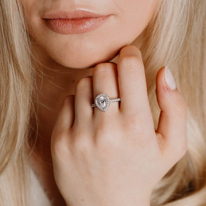 Diamonfire Teardrop Ring | Sterling Silver Pave Zirconia Ring