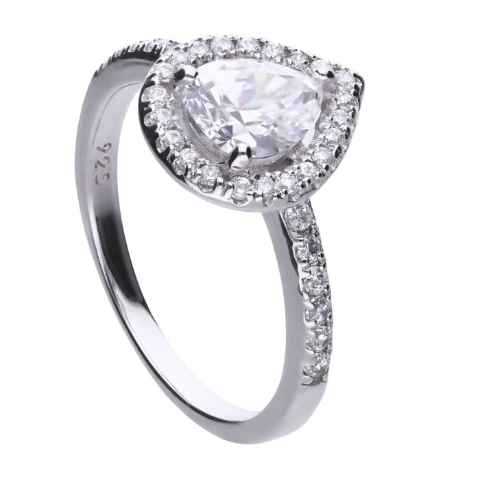 Diamonfire Teardrop Ring | Sterling Silver Pave Zirconia Ring