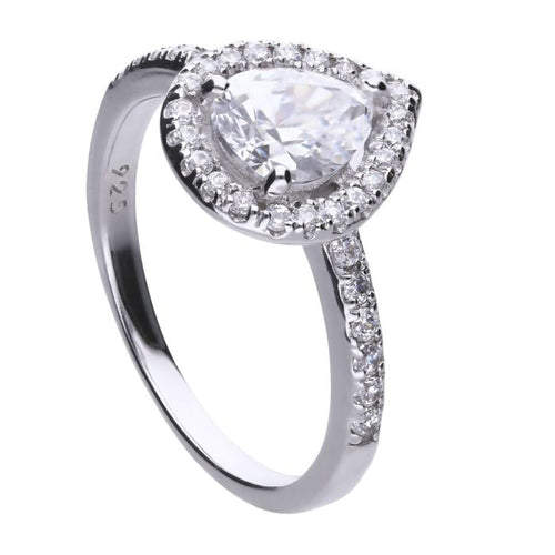 Diamonfire Teardrop Ring | Sterling Silver Pave Zirconia Ring