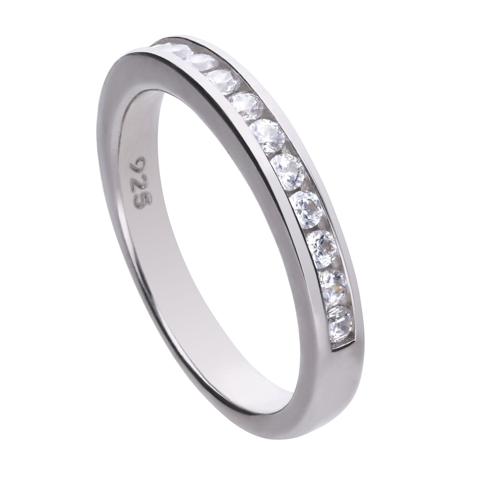 Gecko Jewellery Diamonfire 0.36ct Channel Set Ring in Sterling Silver