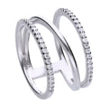 Gecko Jewellery Triple Band Statement Ring – Sterling Silver & Zirconia