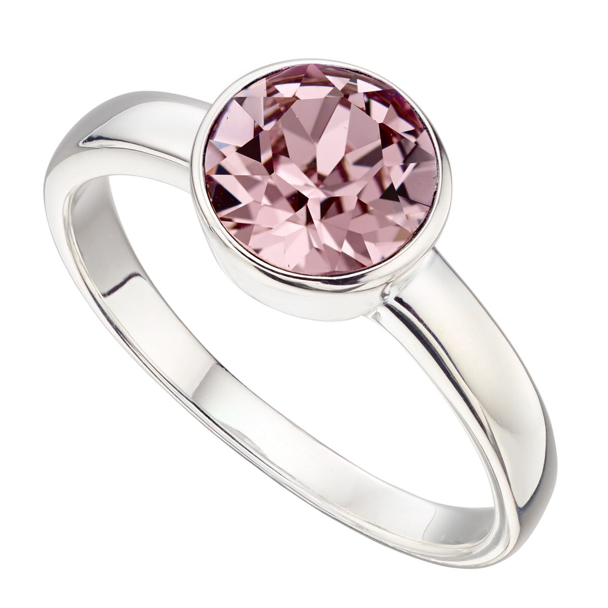 Crystal Birthstone Ring | Gecko Jewellery Sterling Silver Polished Band