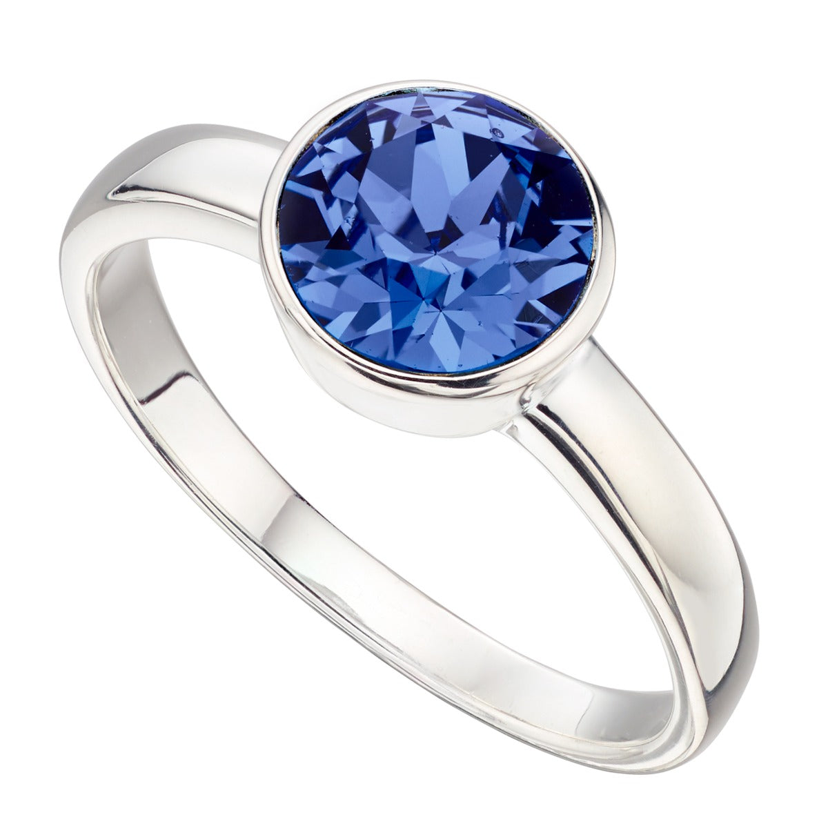 Crystal Birthstone Ring | Gecko Jewellery Sterling Silver Polished Band