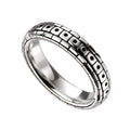 Gecko Jewellery Oxidised Pattern Ring | Sterling Silver Band for Men