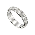 Beginnings Sterling Silver Feather Band Ring by Gecko Jewellery