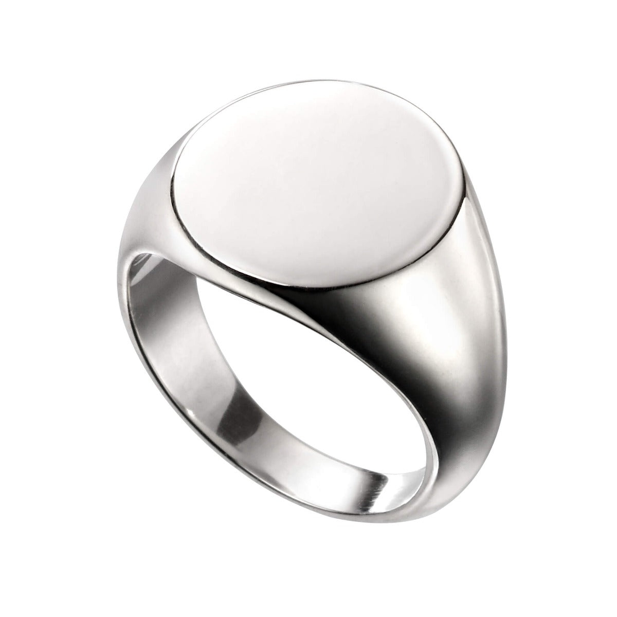 Gecko Jewellery Sterling Silver Oval Signet Ring for Engraving