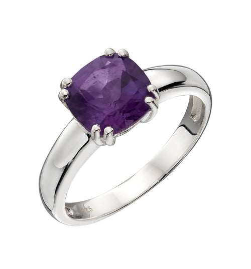 Gecko Jewellery Sterling Silver Cushion Cut Semi-Precious Stone Ring