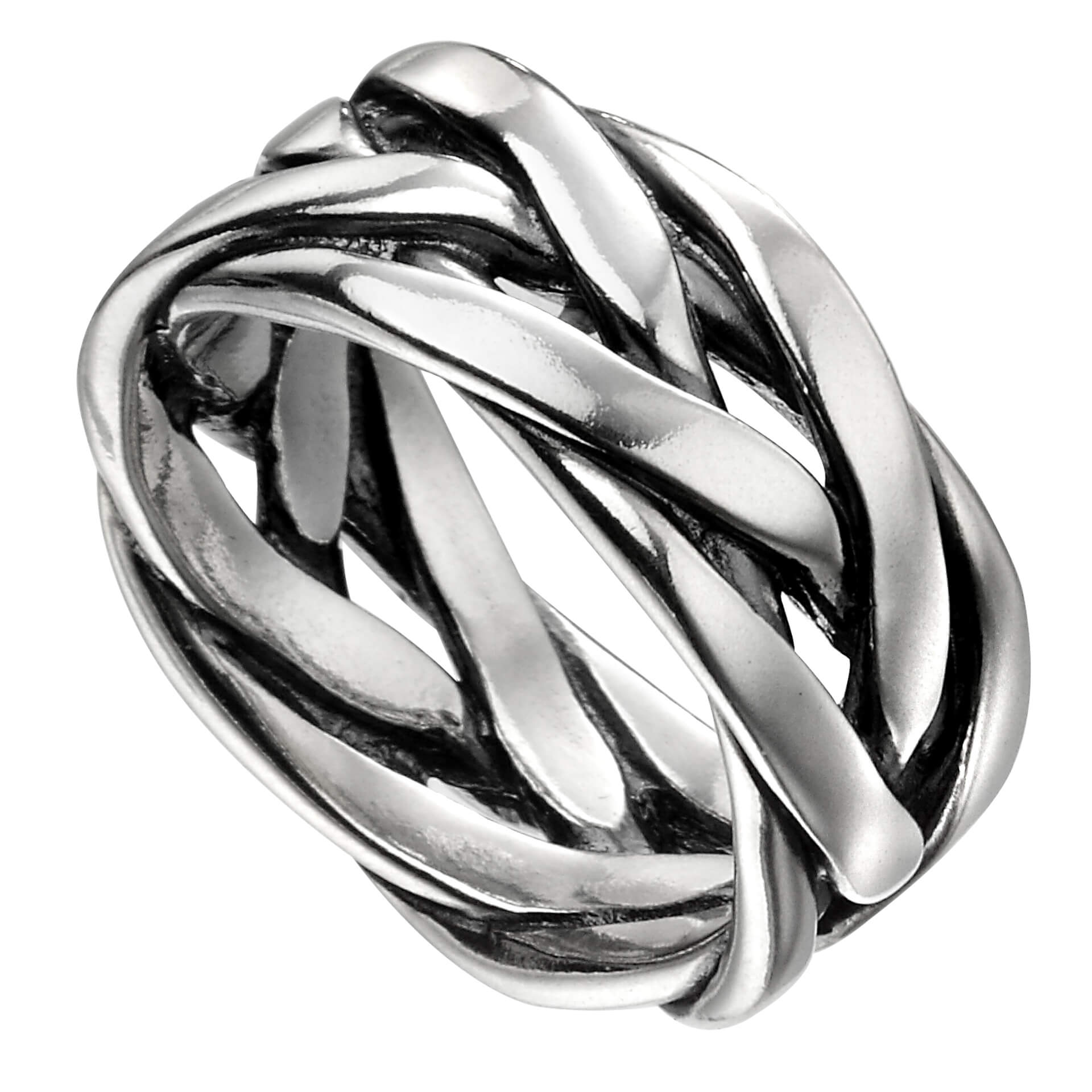 Plaited Ring in Oxidized Silver by Gecko Jewellery – Heavyweight Style
