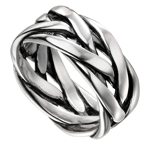 Plaited Ring in Oxidized Silver by Gecko Jewellery – Heavyweight Style