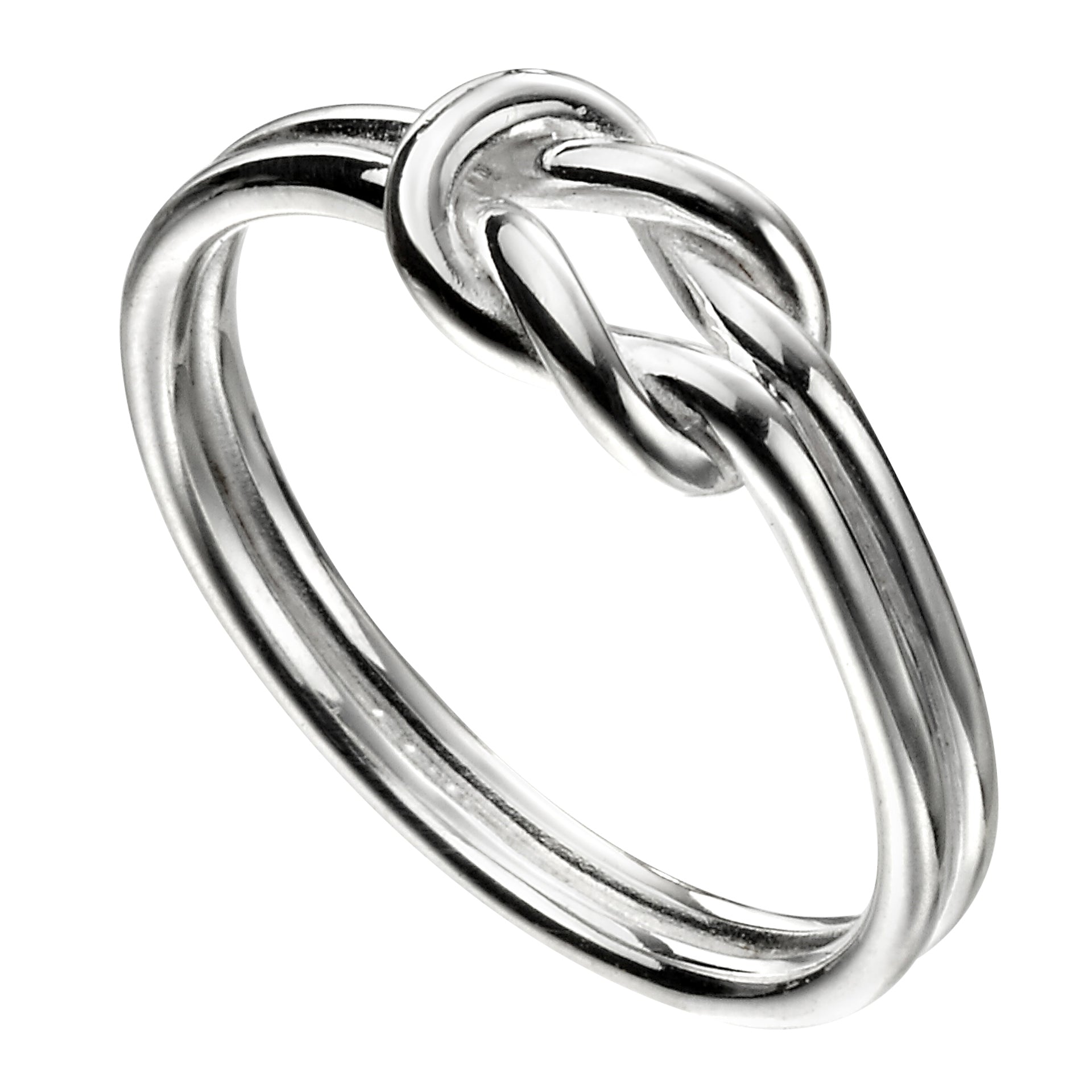 Gecko Jewellery Silver Plated Knot Ring with Anti-Tarnish Finish