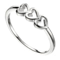 Gecko Jewellery Triple Heart Ring – Anti-Tarnish Silver Stacking Ring