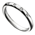 Gecko Jewellery Sterling Silver Flush Set Cubic Zirconia Ring Band