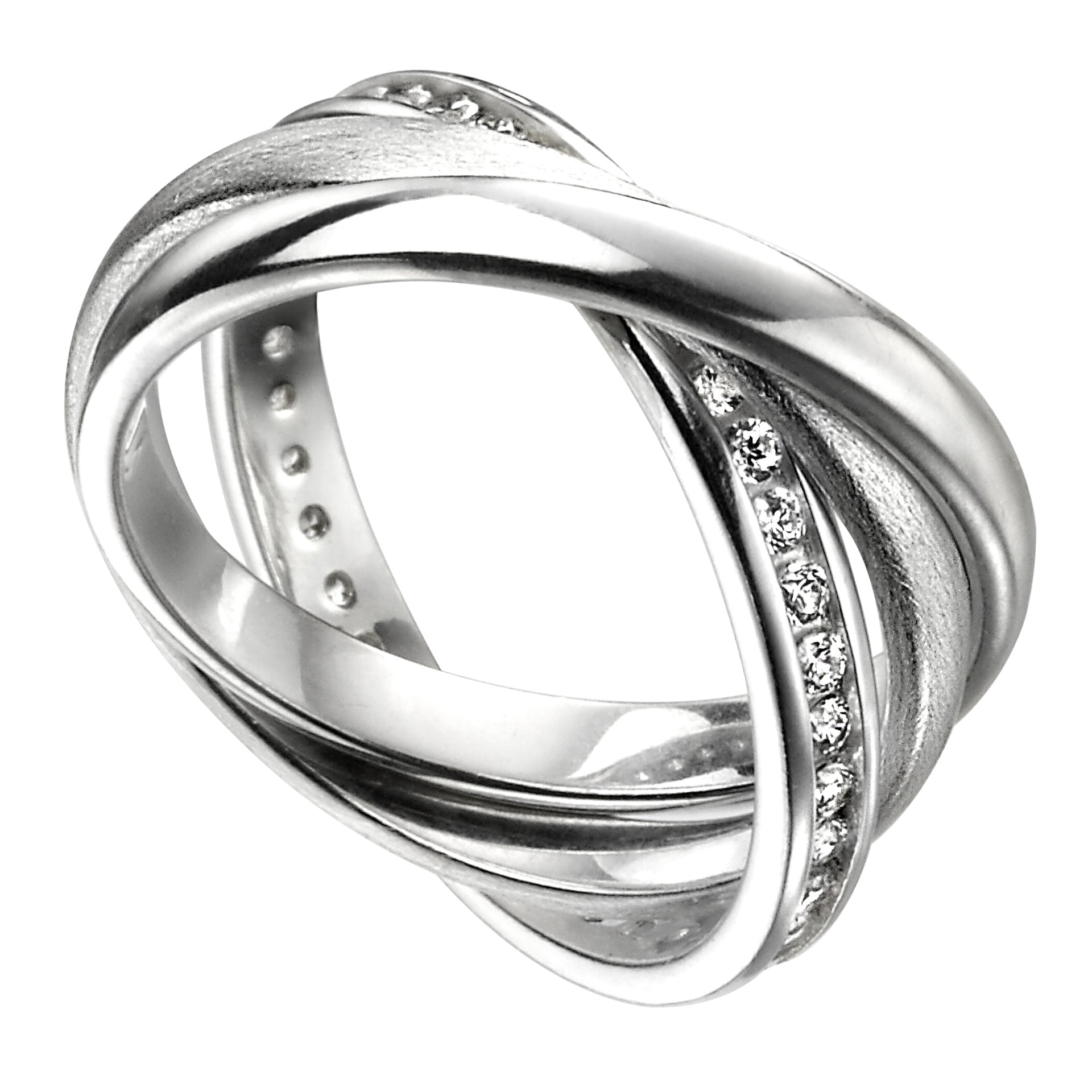 Gecko Jewellery Russian Style Triple Band Wedding Ring in Sterling Silver