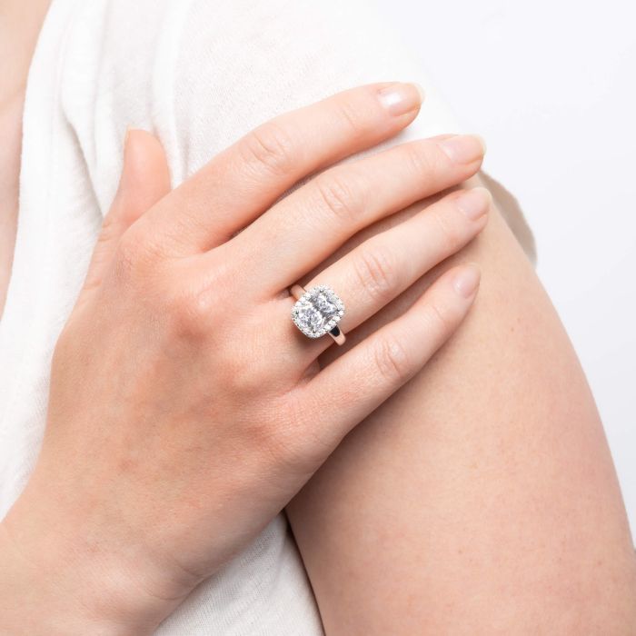 Diamonfire Cushion Cut Cocktail Ring | Sterling Silver Zirconia