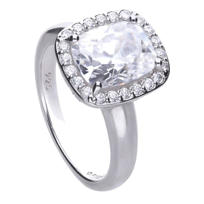 Diamonfire Cushion Cut Cocktail Ring | Sterling Silver Zirconia